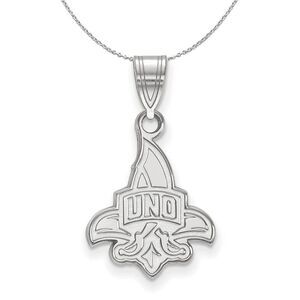Sterling Silver U. of New Orleans Medium Necklace - 24 Inch
